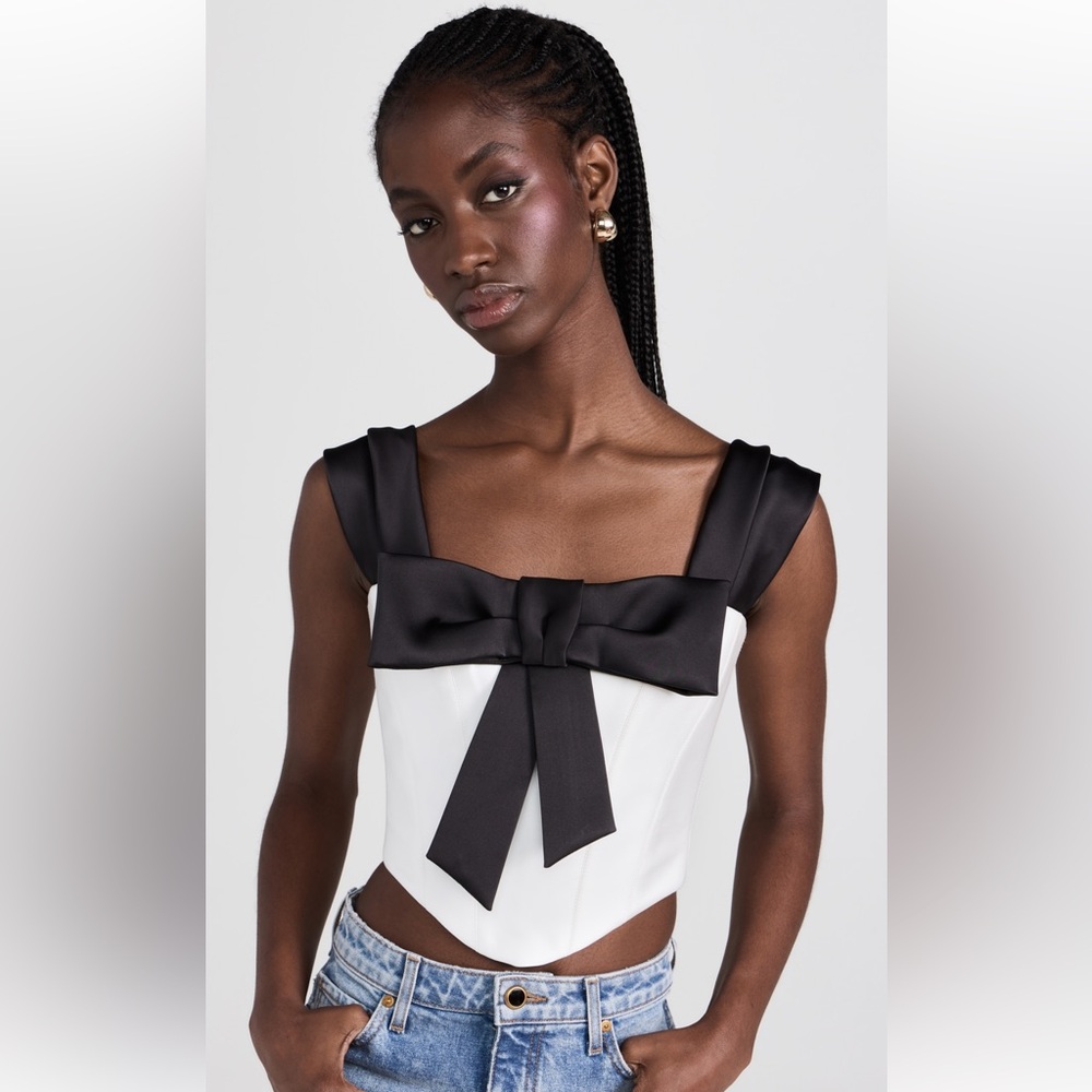 Rozie Corsets Bow-Embellished Satin Corset Top